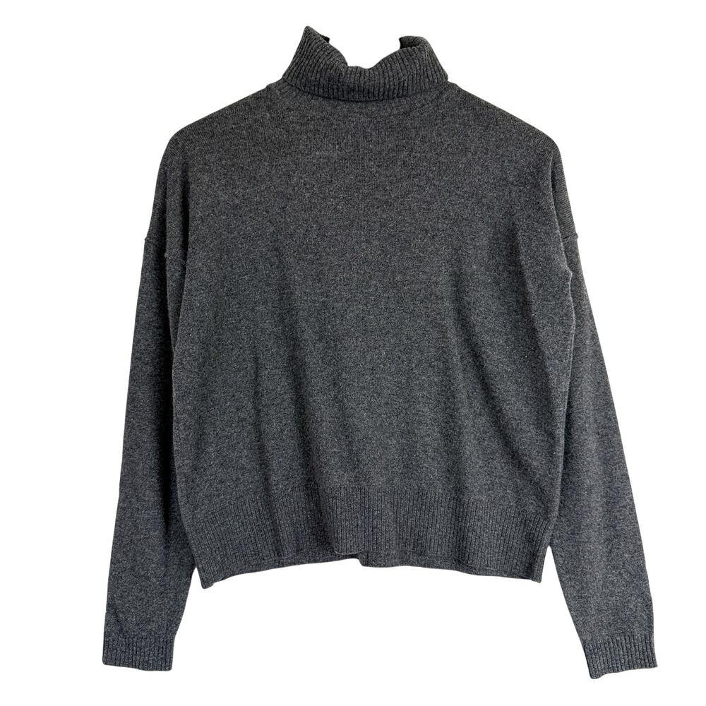 Cuyana Charcoal Gray Virgin Wool & Cashmere Blend Turtleneck Sweater - S/M SM